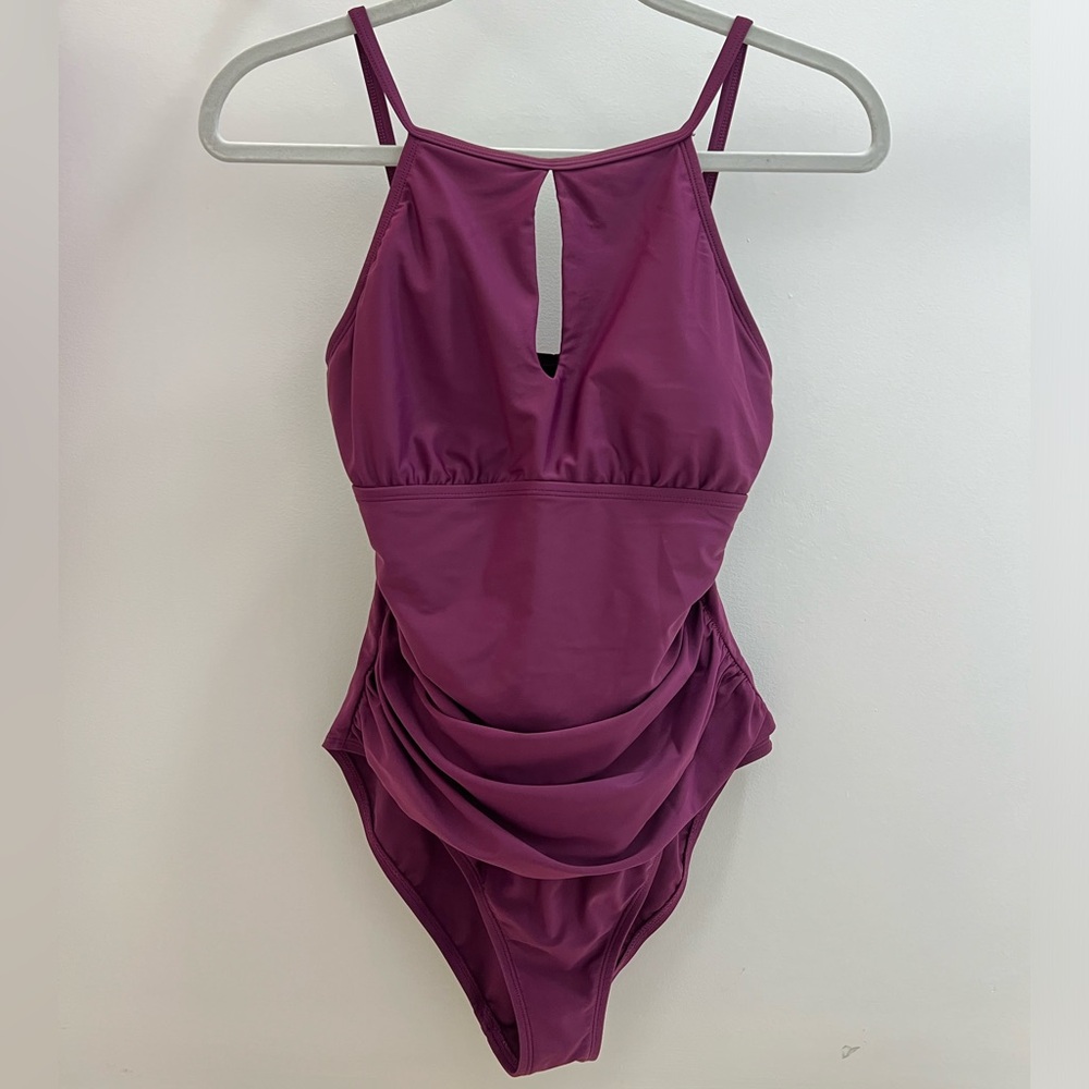 Ellen Tracy One Piece Swimsuit with Keyhole Cutout (Grape) - never worn!